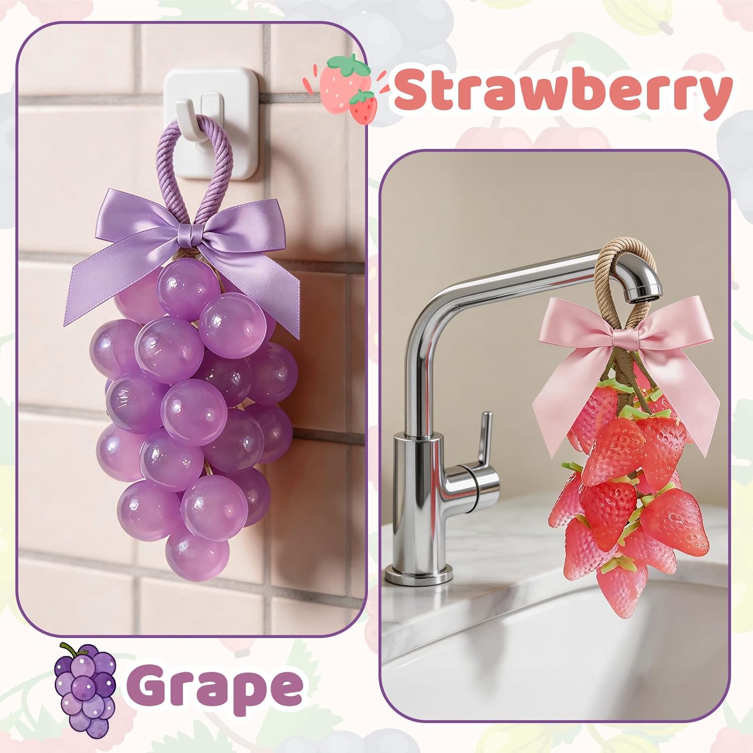JAOJAO Grape Soap Mould DIY Grape Soap Making Kit Includes Two Silicone Mould Cutting Mould and Decorative Accessories for Soap Making Gift (Without Soaps)