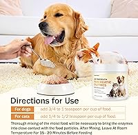 Vista 4 de Enzimas pancreáticas de 10 onzas para perros – Fórmula de pancreatina 10 veces para perros EPI – Polvo de enzimas digestivas para preocupaciones