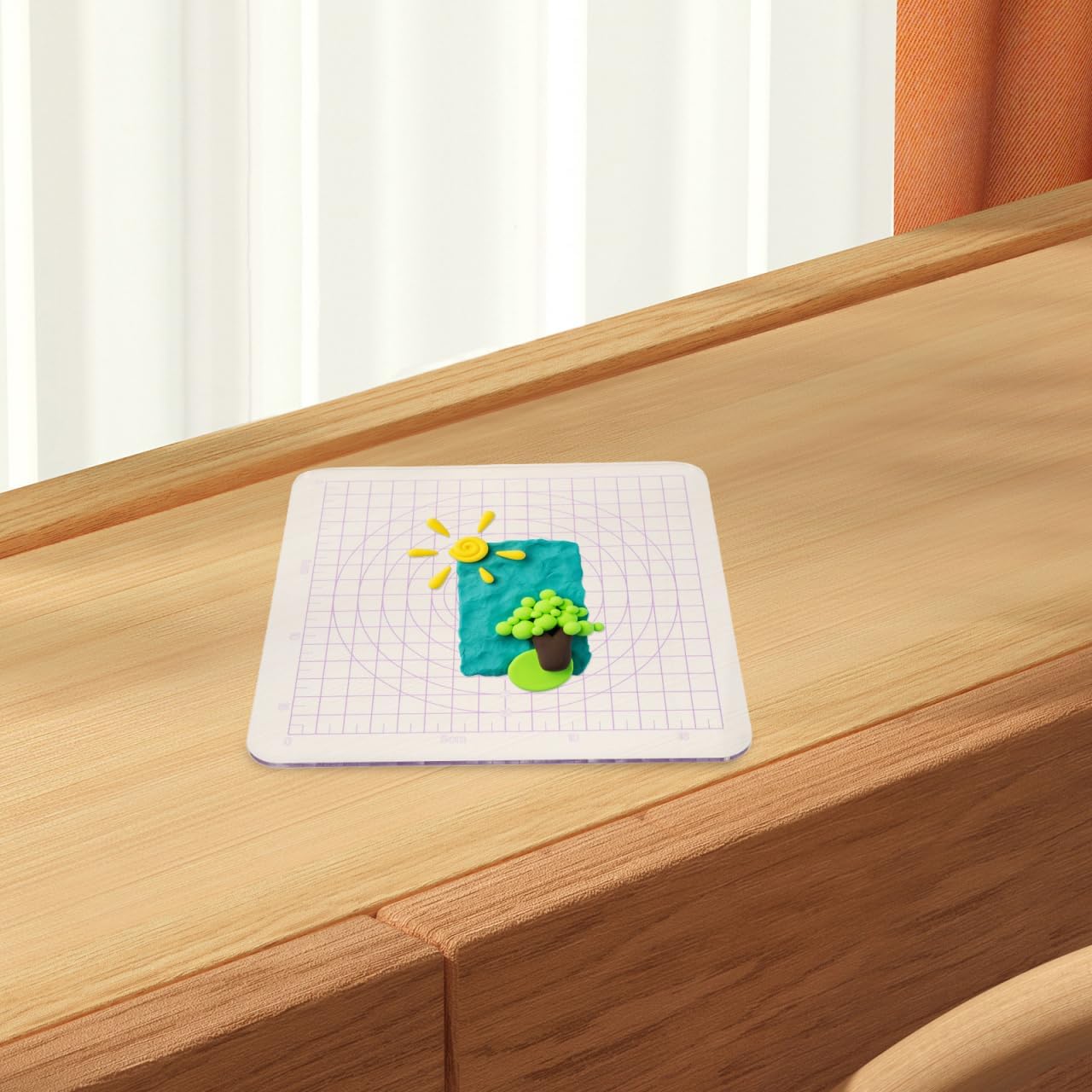 AUTSUPPL Transparent Clay Pressing Board 7.28 Inch Square Lightweight Acrylic Smooth Surface for Pottery Sculpting DIY Crafts and Handcraft Tools