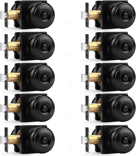 Miniatura 14 de Probrico - Perillas de puerta de níquel cepillado cuadradas, perilla de puerta de privacidad para dormitorio y baño, manijas de puerta