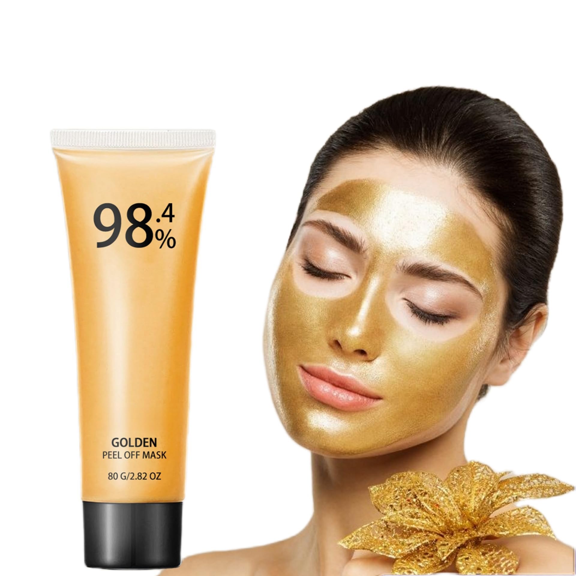 Golden Peel Off Mask 80g, Blackhead and Whitehead Deep Cleansing Power, Skin Firming and Rejuvenation, Smooth and Silky Texture, Skin Detoxification, Anti-Aging, Spa-like Skincare Experience