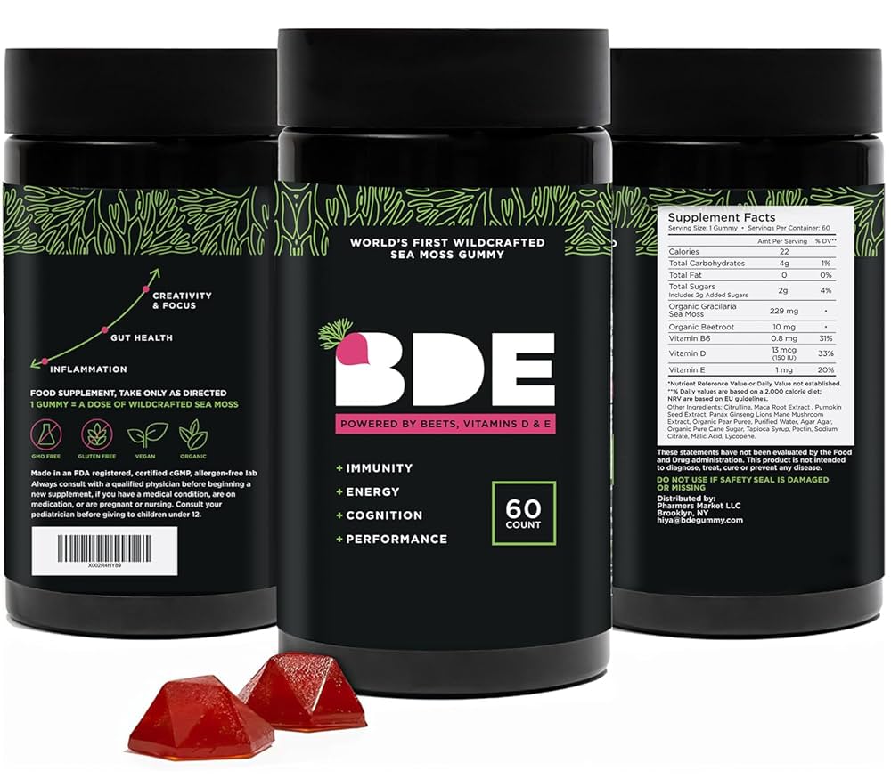 Amazon.com: BDE Wildcrafted Sea Moss Gummy Maca Root, Beets