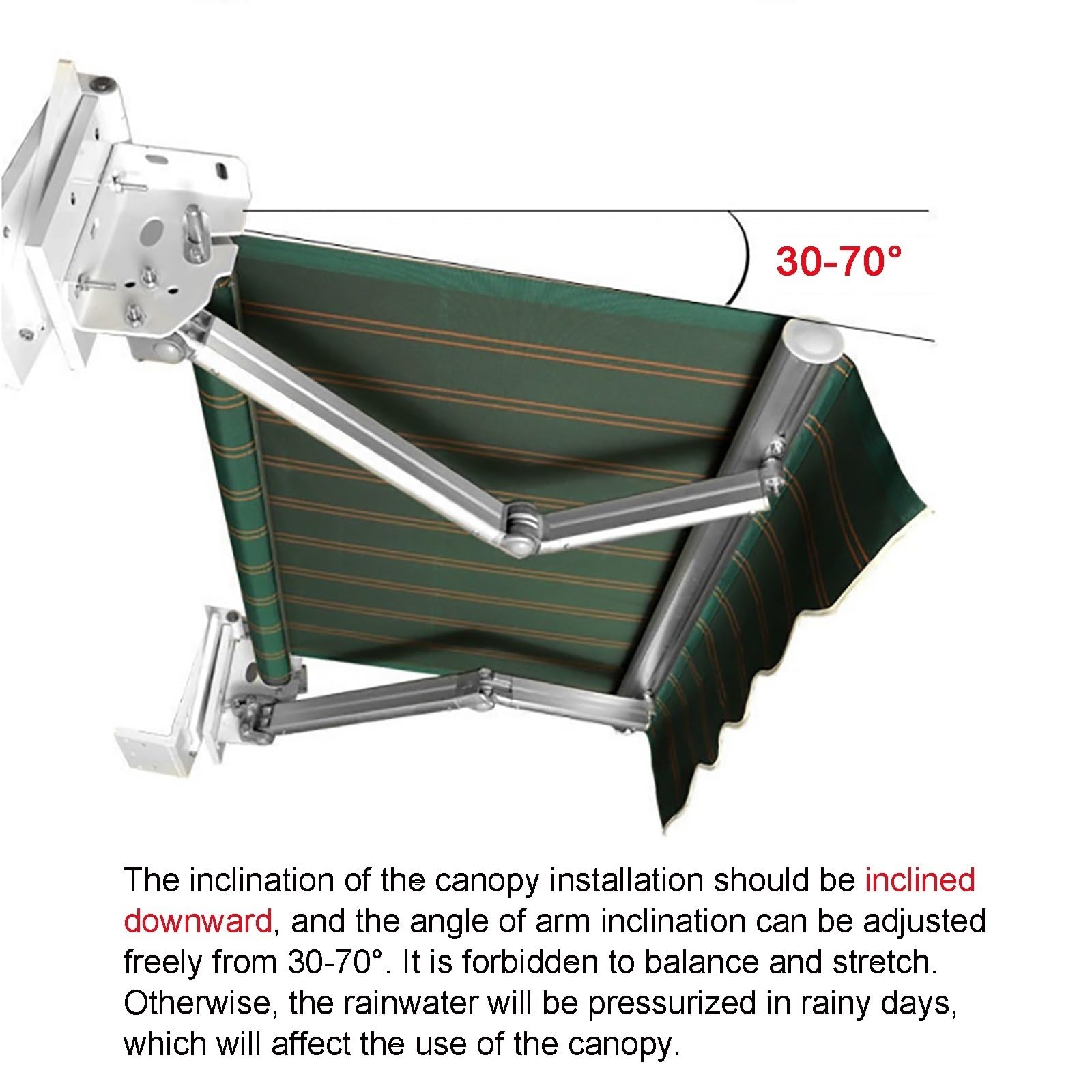 Tenda da Giardino Retrattile, Tenda Manuale Pieghevole, Tettoia Telescopica per Patio Esterno con Manovella, Poliestere Resistente all'Acqua per Cortile, Balcone, Negozio, Ristorante, Bar (col