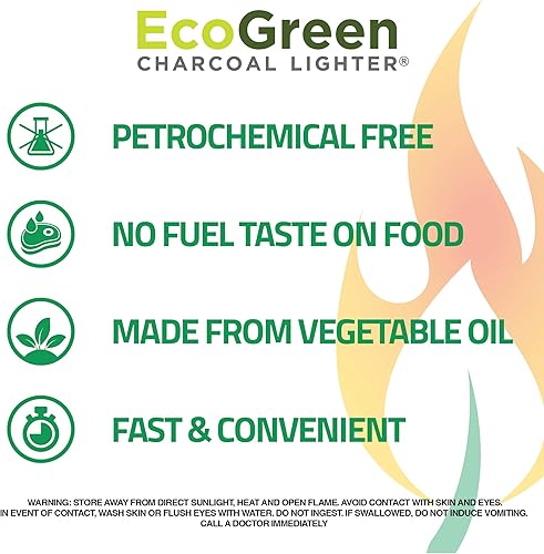 Miniatura 4 de EcoGreen - Líquido de encendedor de carbón natural, sin petróleo para barbacoa y parrilla para parrillas de carbón, líquido de encendedor de carbón