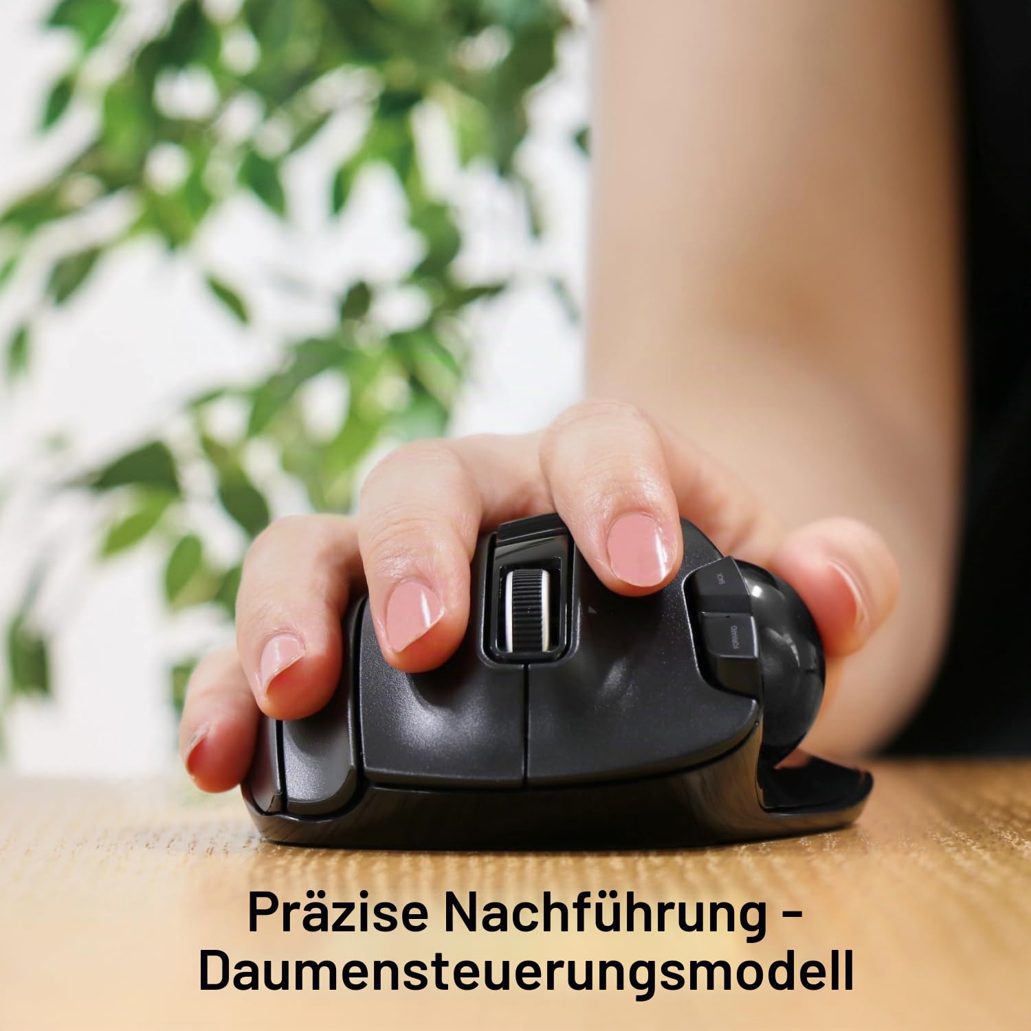 ELECOM EX-G Trackball-Maus, 2,4 GHz USB Wireless, Ergonomisches Design, Daumensteuerung, glatter Rollball, optische Verfolgung, 6 programmierbare Tasten, Neigungs-Scroll, Computermäuse für Laptop, PC,