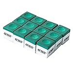 GSE Games & Sports Expert 12-Pack Billiard/Pool Cue Chalks, Billiard Pool Table Accessories for Home/Tournament Use (Green)