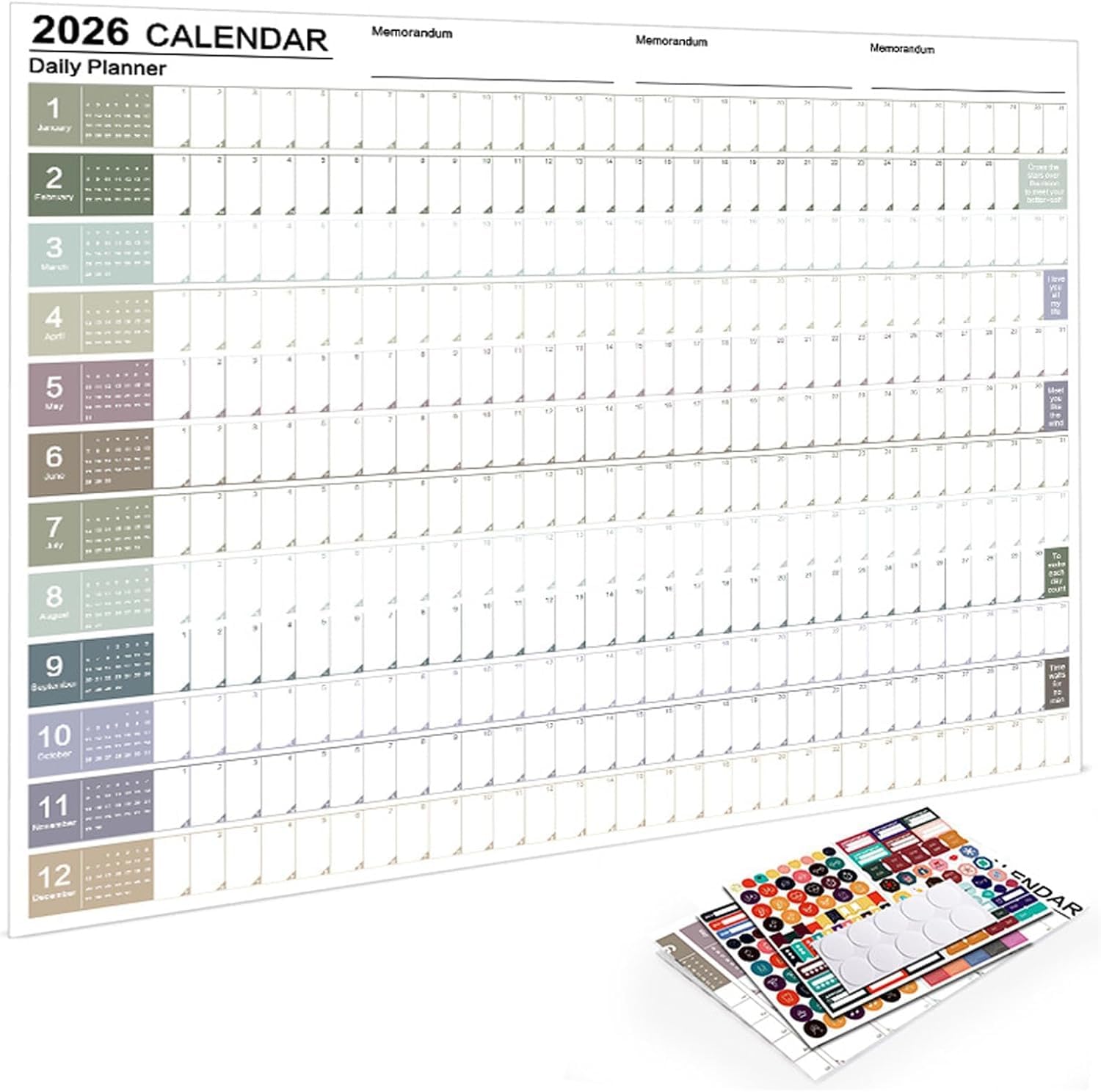 2026 Wall Calendar-full year calendar-Big Assed Calendar 2026-big