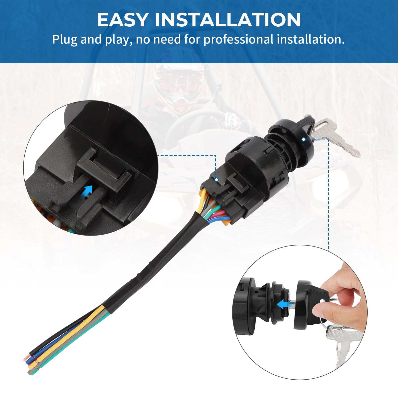 Hity Motor 4 Pin Ignition Key Switch For Polaris Sportsman 500 2000 2001 500 HO 2002 - Foto 6