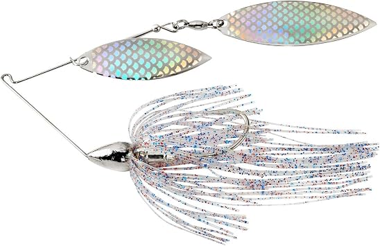 War Eagle Custom Lures Nickel Frame Double Willow Spinnerbait Firecracker Skirt 3/8 oz.