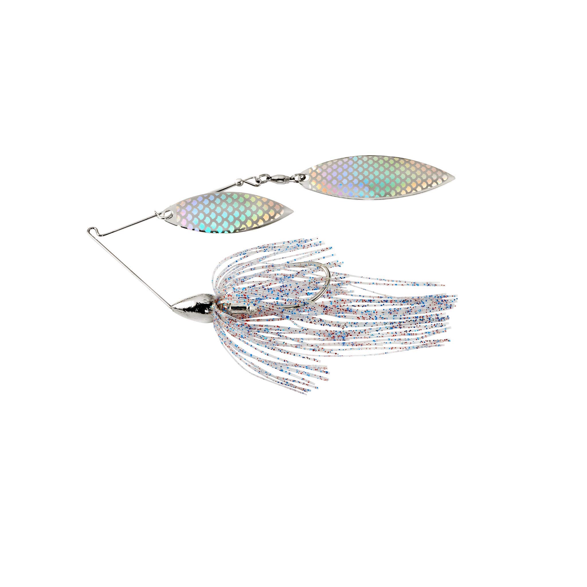 War Eagle Custom Lures Nickel Frame Double Willow Spinnerbait Firecracker Skirt 3/8 oz.