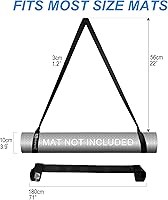 Vista 3 de Premium 2 en 1 correa para esterilla de yoga, ajustable antideslizante para transportar esterilla de yoga, se dobla como bandas elásticas #2-Negro