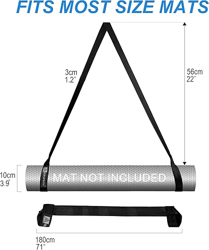 Miniatura 3 de Premium 2 en 1 correa para esterilla de yoga, ajustable antideslizante para transportar esterilla de yoga, se dobla como bandas elásticas