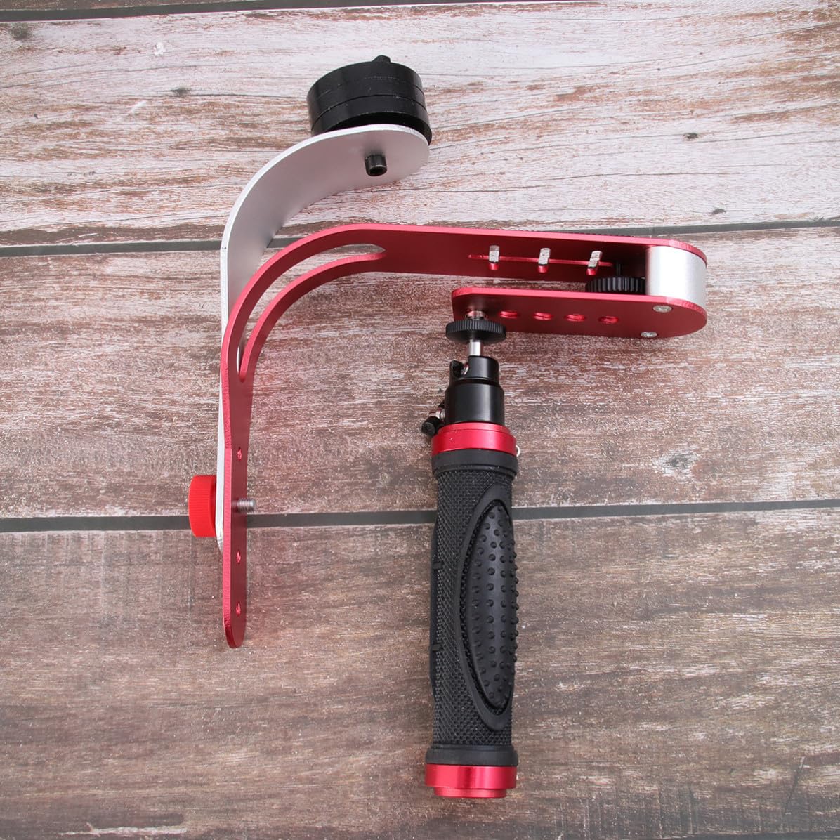 Stabilizzatore Arco per Fotocamera Dslr Dv, Lega di Alluminio | Rosso, Portatile per Selfie e Viaggio, Supporto Manuale per Riprese Video Stabili