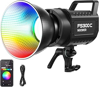 NEEWER 300W RGB LED Video Light, APP Control/2.4GHz, 17 Effects, 2500-7500K, 29000Lux/1m, Continuous Lighting, CRI 95+/TLC…