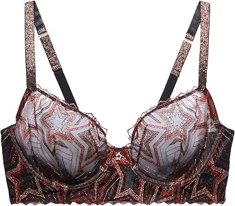 Savage X Fenty Womens Shining Star Embroidered Unlined Demi Bra