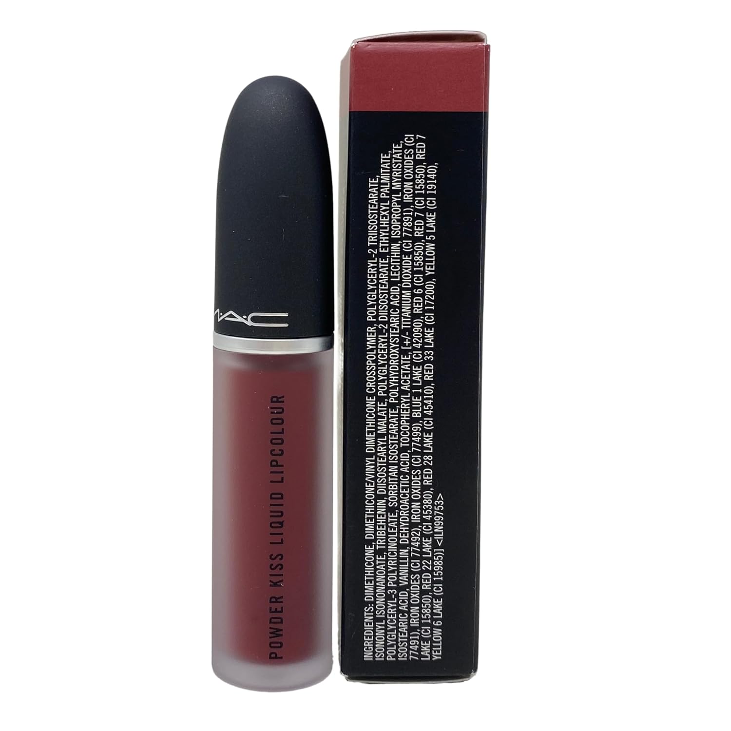 MAC Cosmetics Powder Kiss Liquid Lipcolour - 977 Fashion Emergency (Intense rose brown) .17 oz / 5 ml - Image 4