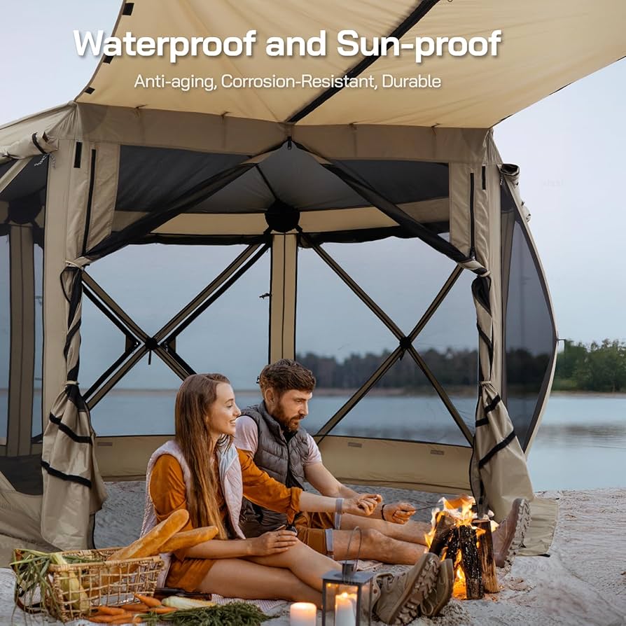 Amazon.com : Gazebo Pop up Canopy Tent for Camping 12x12 FT Screen