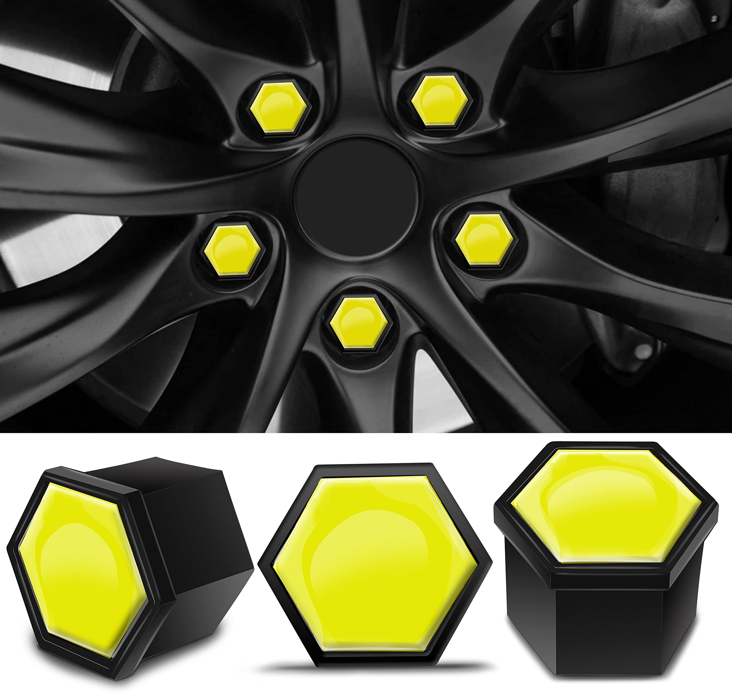 20x Radmutternkappen 17mm Blau - Universal Abdeckungen Für Auto Felgen