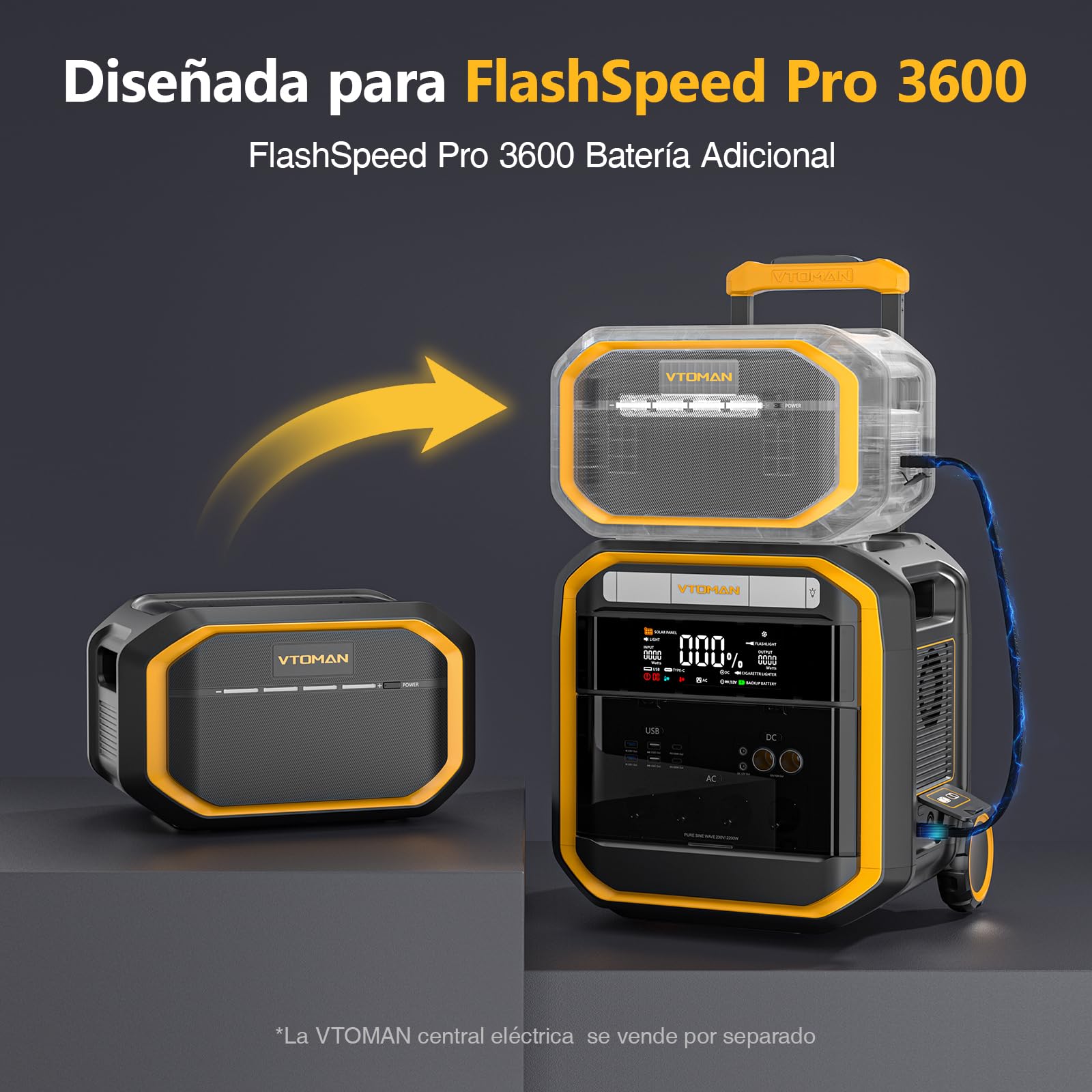 VTOMAN FlashSpeed Pro 3600 Batería Adicional 2816Wh para FlashSpeed Pro3600