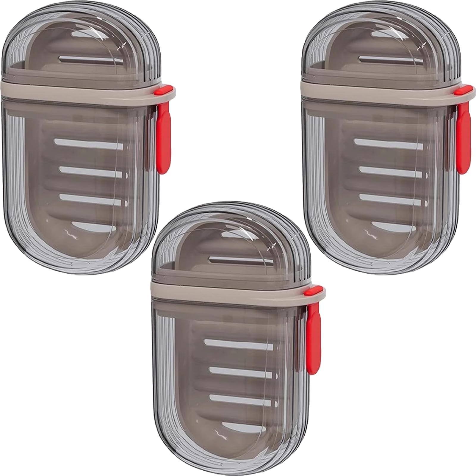3Pcs Travel Soap Case, Waterproof Soap Box Leakproof Soap Dish with Lid Cute Soap Case for Shower Travel School Gym, Black