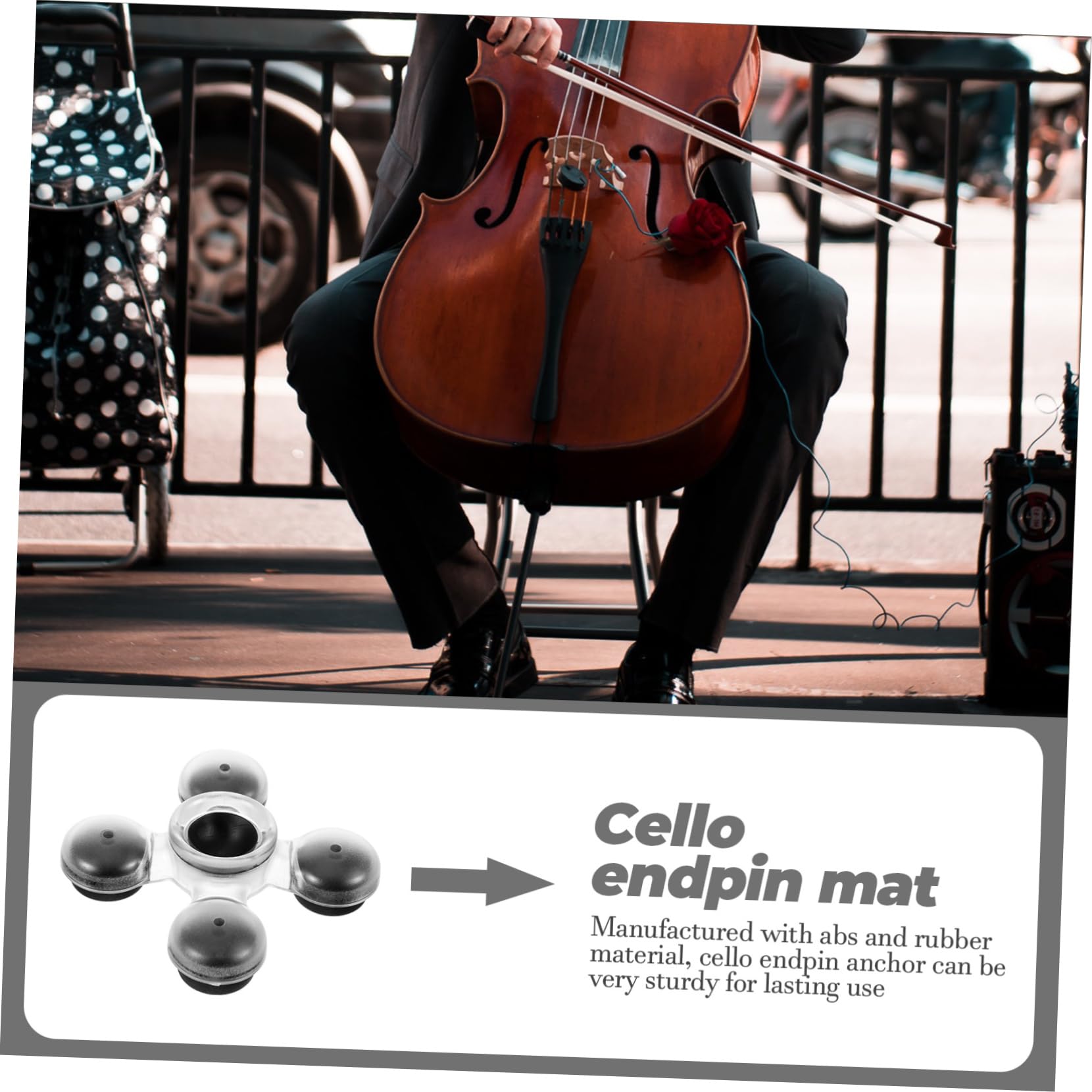 Abaodam Cello Anti-skid Pad Violin Rest Stopper Cello Accessories String Instrument Holder