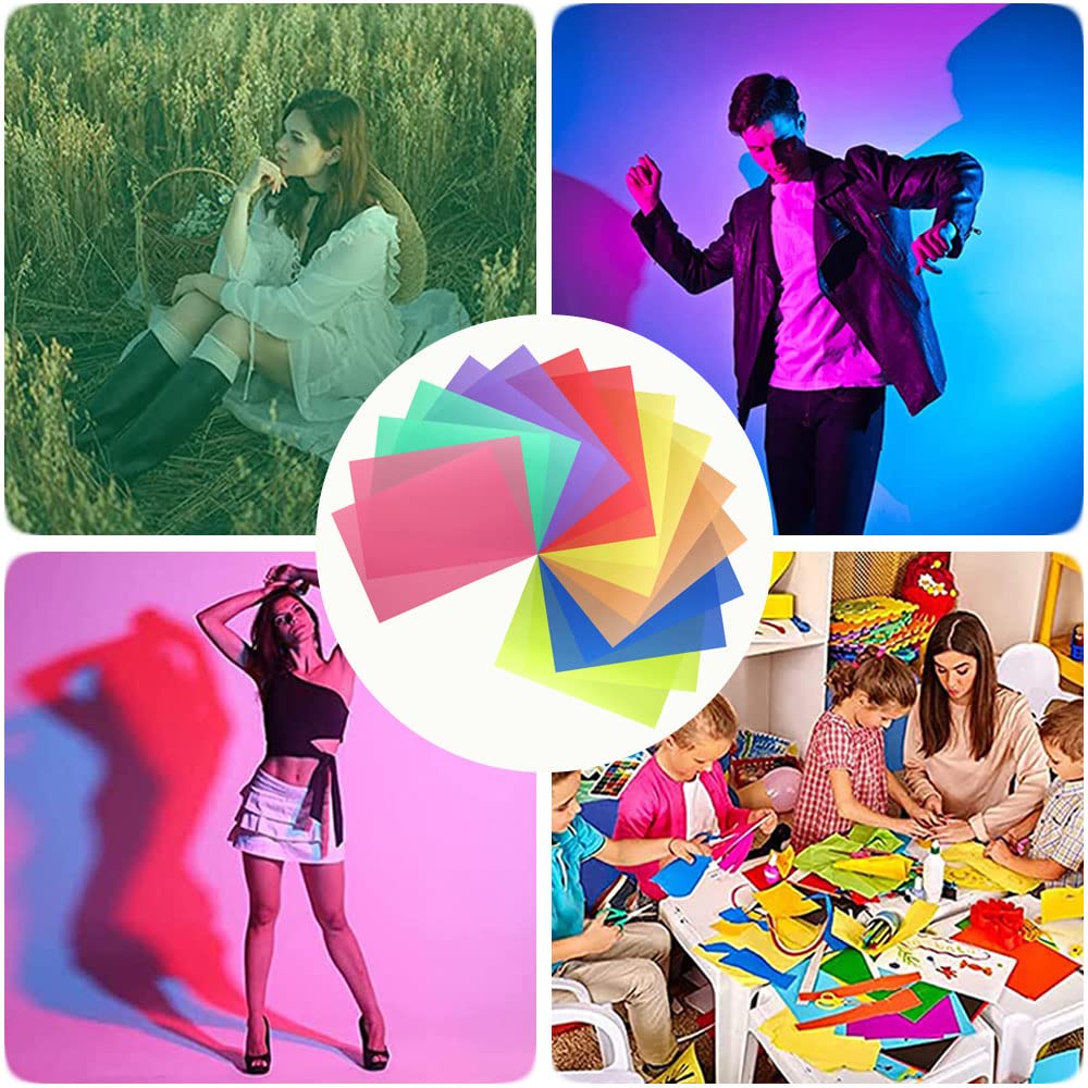 10 Films De Couleur Transparents Pour éclairage LED - Gels De Correction Couleur Pour Ambiance, Photo, Vidéo (66x66mm)