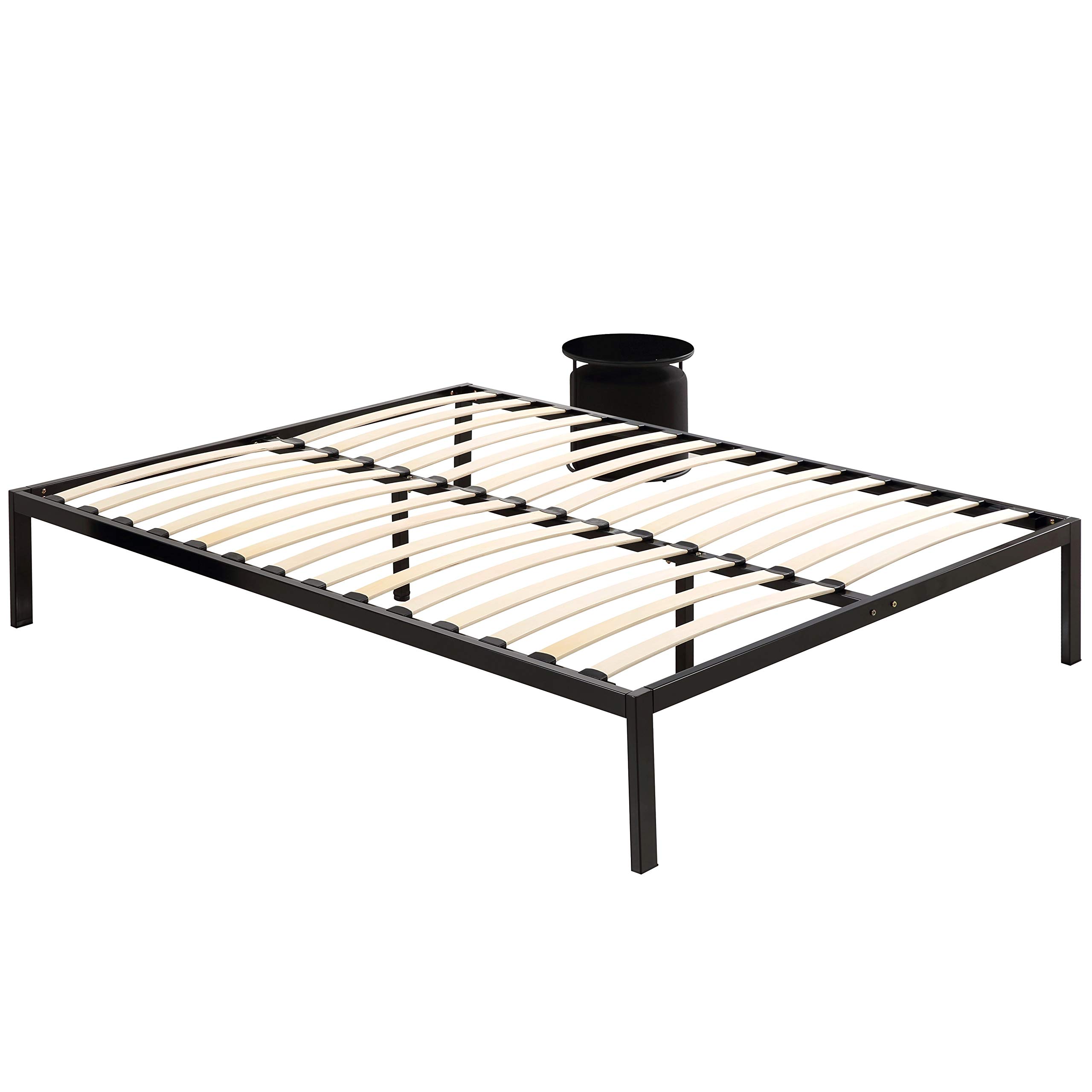i-flair Metallbett i-Base 140x200 cm, stabiles Bettgestell mit Stauraum, 30,5 cm Höhe, geeignet für Saugroboter
