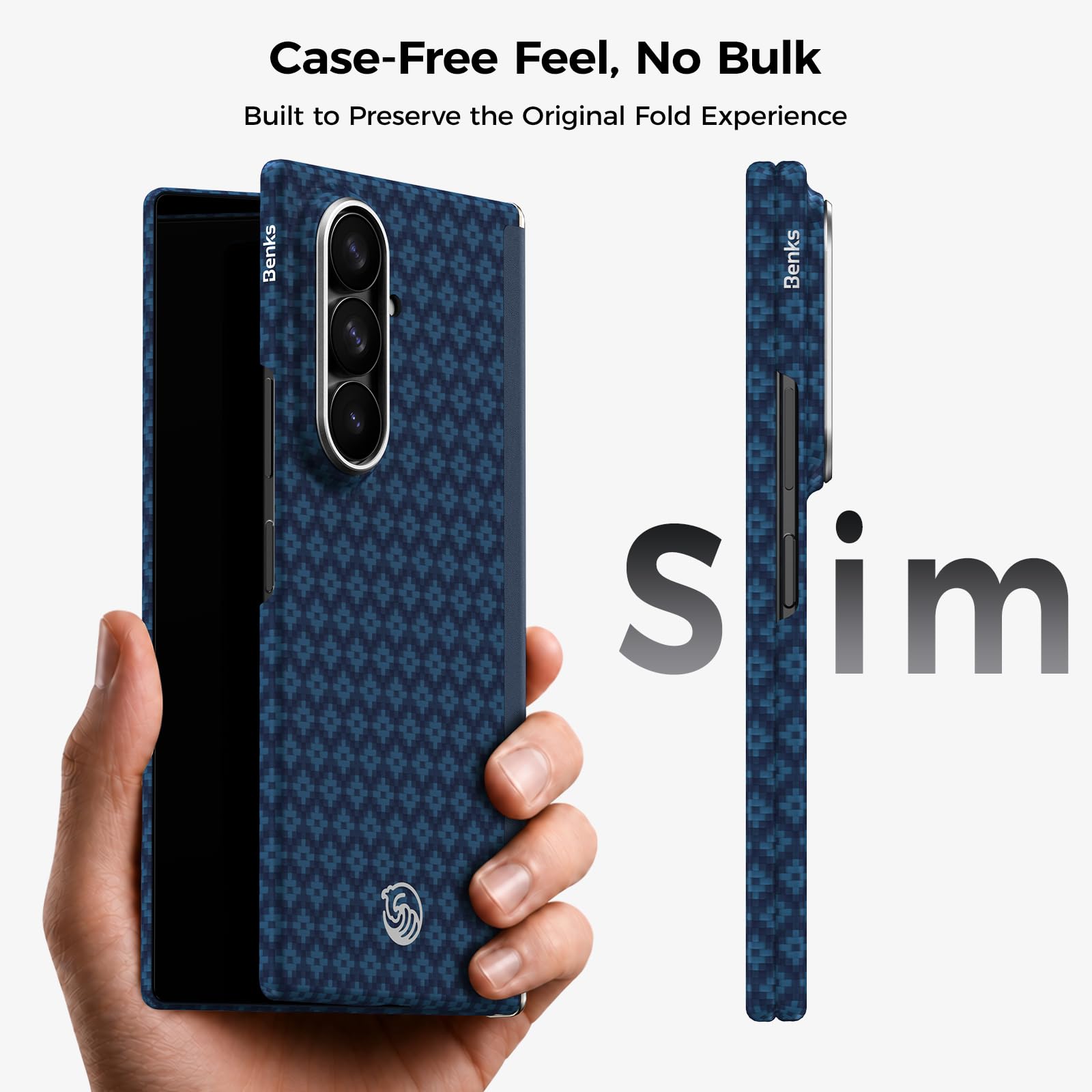 BENKS Etui do Samsung Galaxy Z Fold 8 Ultra Ultracienkie z Kevlaru | Etui Z Ochroną Zawiasu i folią Ochronną na Ekran, Kompatybilne z MagSafe, Ultracienki, Lekki, Minimalistyczny
