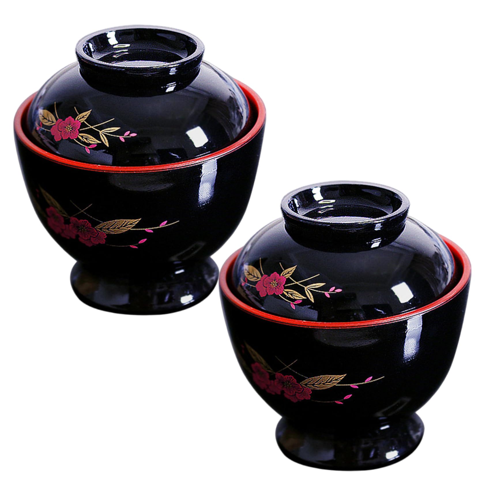2 ciotole per zuppa di miso 2 ciotole giapponesi in plastica con coperchio per zuppa di miso da cucina coreana da 3, 7x3, 7 pollici