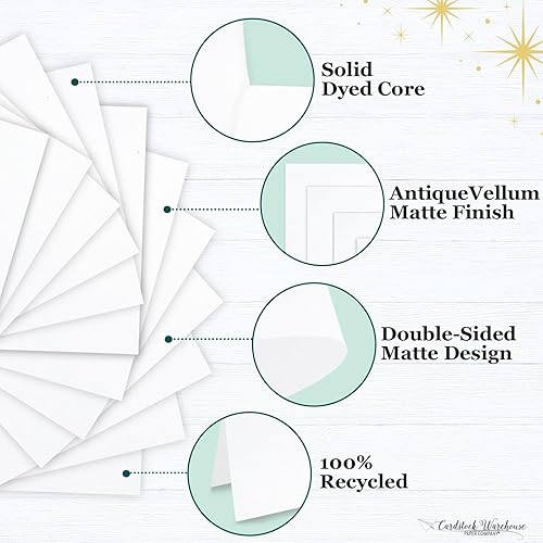 Miniatura 3 de Cardstock Warehouse Foundations 100% blanco reciclado, 8.5 x 11 pulgadas, 100 libras, 9.52 ozm, papel de cartulina 100% reciclado, 25 hojas