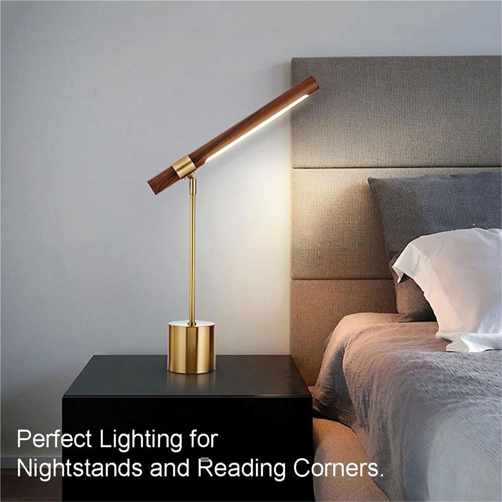 Lampada da tavolo Line Wood Grain con illuminazione regolabile
