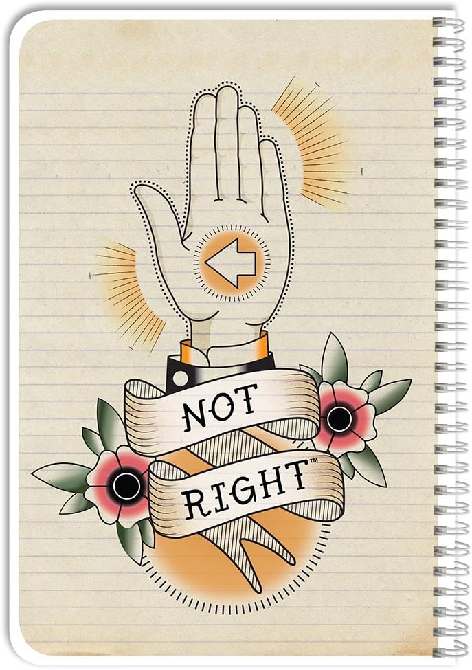 BookFactory NotRight (Left-Handed) Notebook/Lefty Notebook 168 Pages 8.5'' x 11'' Soft Touch Wood Finish Cover Case Bound (Made in USA)