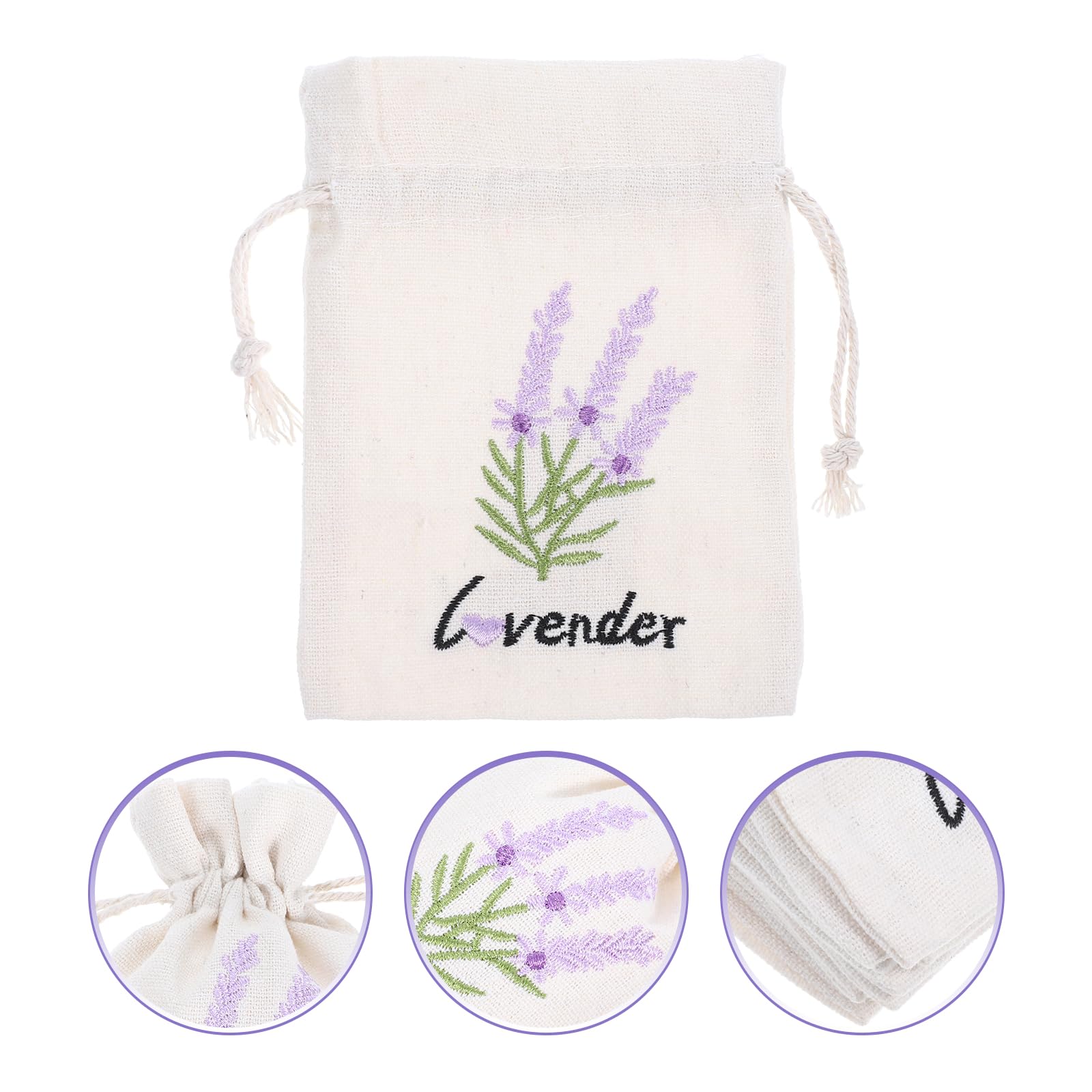 LUOZZY 10 Pcs Drawstring Lavender Bags Small Burlap Sachet Bags Empty Jewelry Pouches for Crafting Wedding Party Favors Bags B (10 x 14 CM)