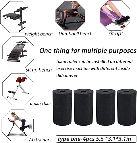 Miniatura 5 de Almohadillas de espuma para pies de repuesto (5.5 x 3.1 x 3.1 pulgadas), cubierta acolchada para mesa de inversión, banco de entrenamiento, piezas