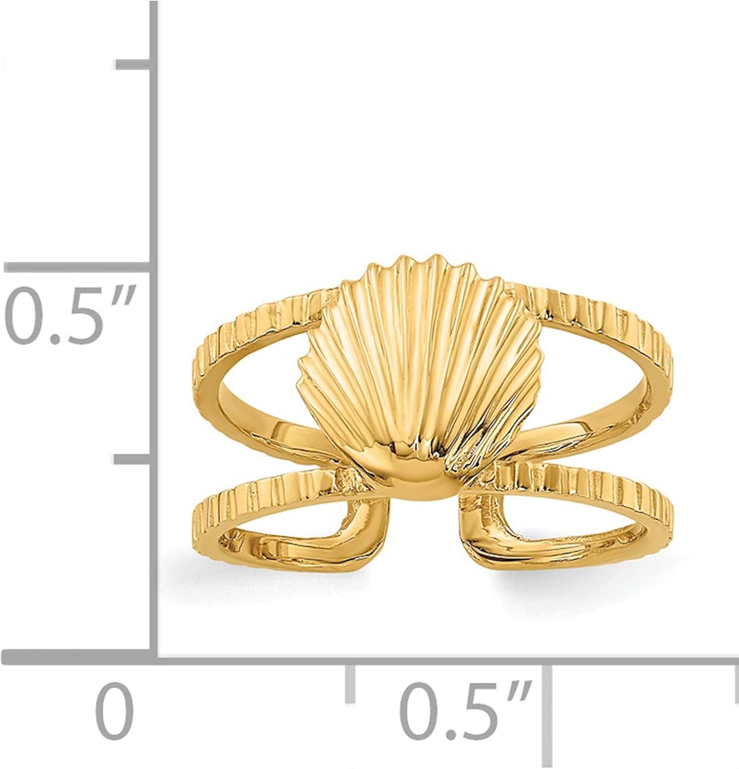 14K Yellow Gold Sea Shell Toe Ring - Jewelry By Sweet Pea