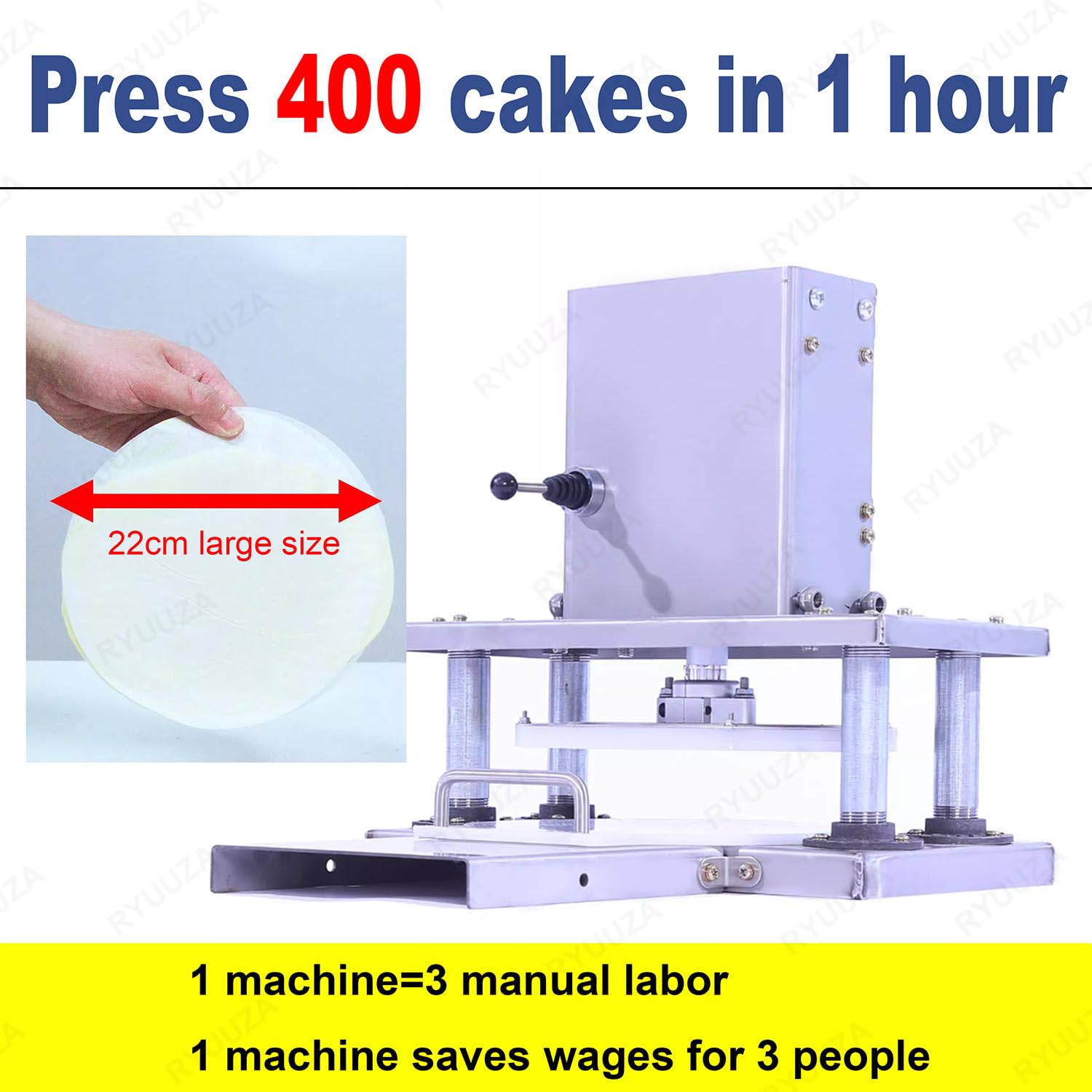 Pizza Dough Press Machine, Press de Pizza de Masa pequeña Comercial, máquina de Prensa de Tortilla de Acero Inoxidable eléctrico para Pizza, Pastel, Tortillas, Pasteles