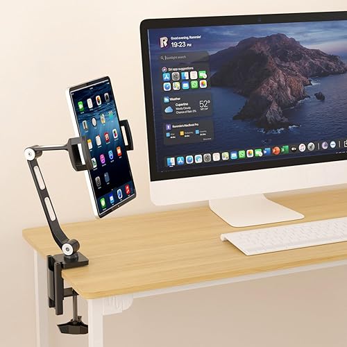 Miniatura 6 de suptek Soporte de tableta de aleación de aluminio para escritorio, soporte de brazo plegable ajustable compatible con iPad 109th, iPad 1312.9 Pro,