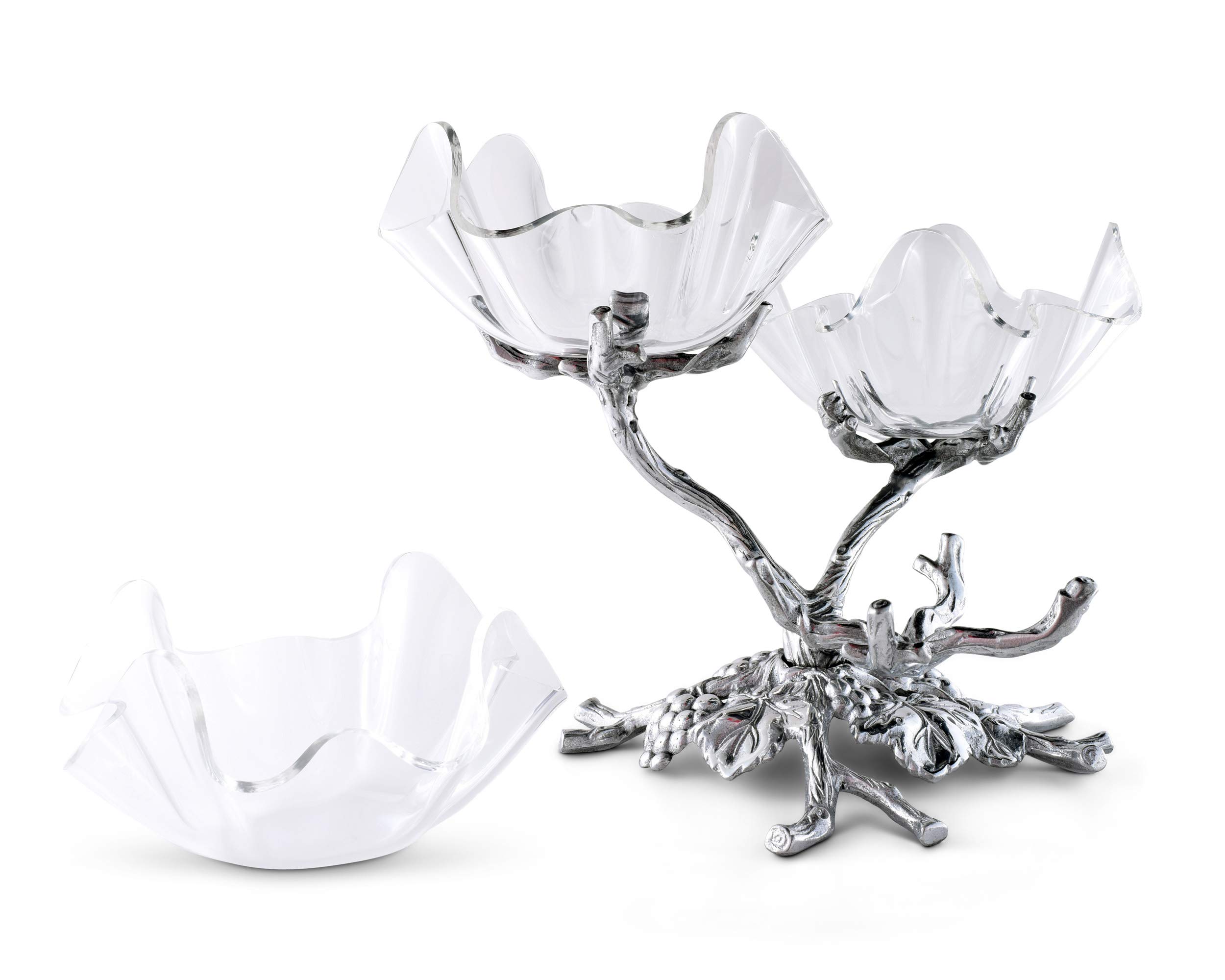 Arthur Court Supporto Con Ciotola In Acrilico A Forma Di Farfalla – 35,6 Cm – Elegante Portafrutta E Insalata
