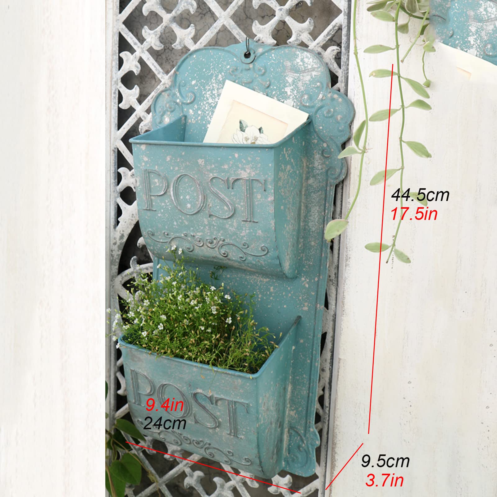 ZXLAGDBP Wandbriefkasten, französischer Briefkasten, Heimdekoration, Garten, Lebensmittelladen, ländlicher Briefkasten zur Aufbewahrung von 