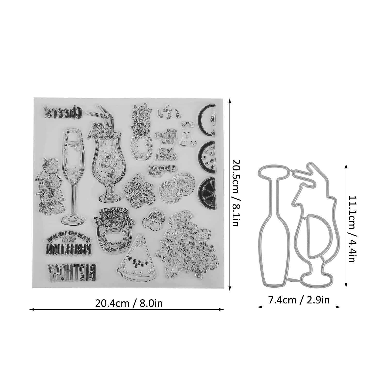 Embossing Stamp Card, Clear Stamp Kit Unique Shape Decorative Transparent Template Embossing Cutting Die Set for DIY Scrapbook Crafts