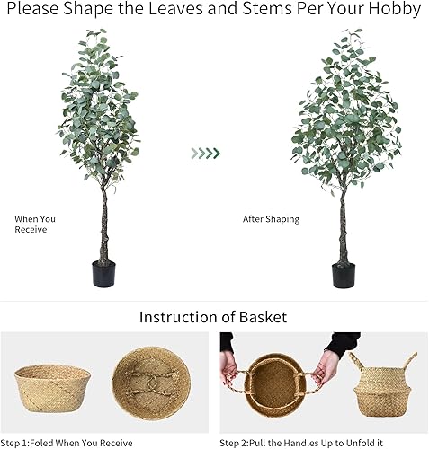 Miniatura 5 de Hanamono Palmera artificial de 5.25 pies, plantas sintéticas en maceta, árboles grandes de pájaro del paraíso, decoración del hogar, interiores y