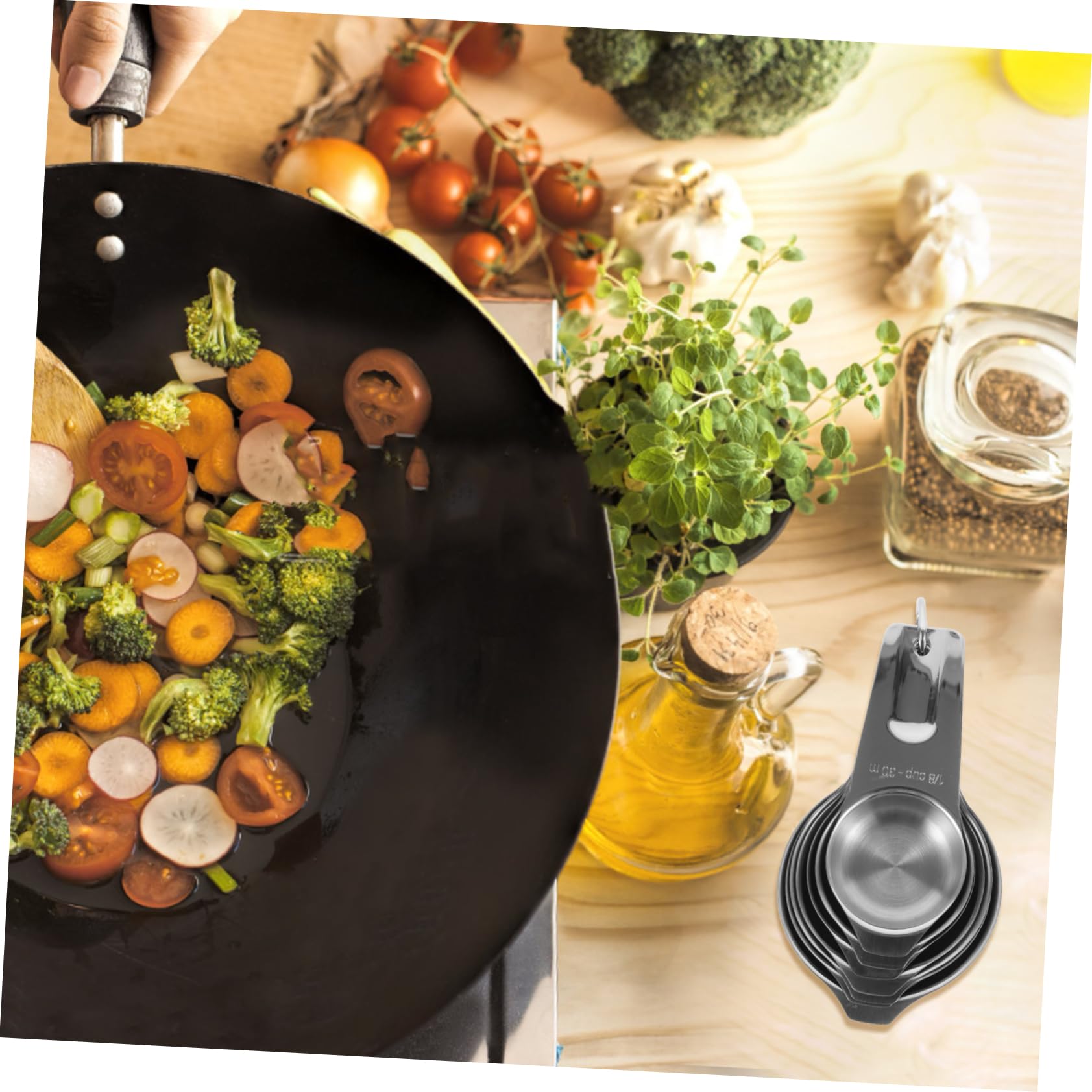 LABRIMP Ensemble de Tasses à Mesurer Facile à Ranger en Acier Inoxydable avec Design Empilable Élégant 30ml à 240ml Cuisine et Pâtisserie