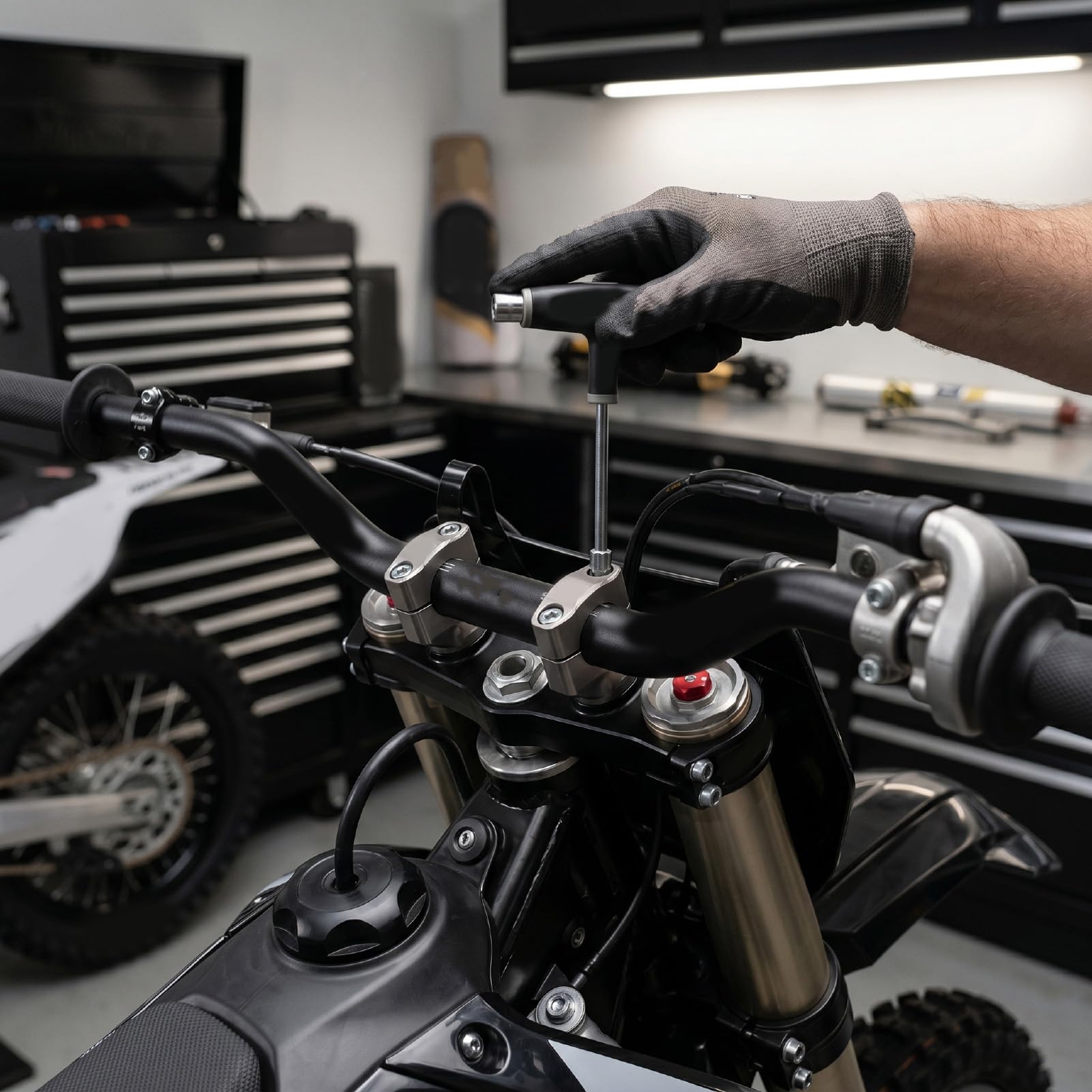 Generic Kierownica Motocykla o średnicy 22 Mm, Antypoślizgowa, Wykonana ze Stopu Aluminium Obrabianego CNC do Skuterów Elektrycznych i Motocykli