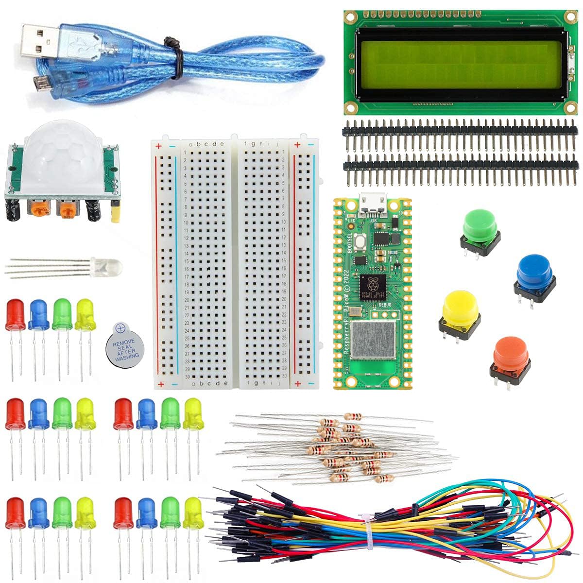 REES52 Raspberry Pi Pico W Starter Kit for Raspberry Pi Pico microcontroller Development Board (Raspberry Pi Pico W Motherboard)-image-34