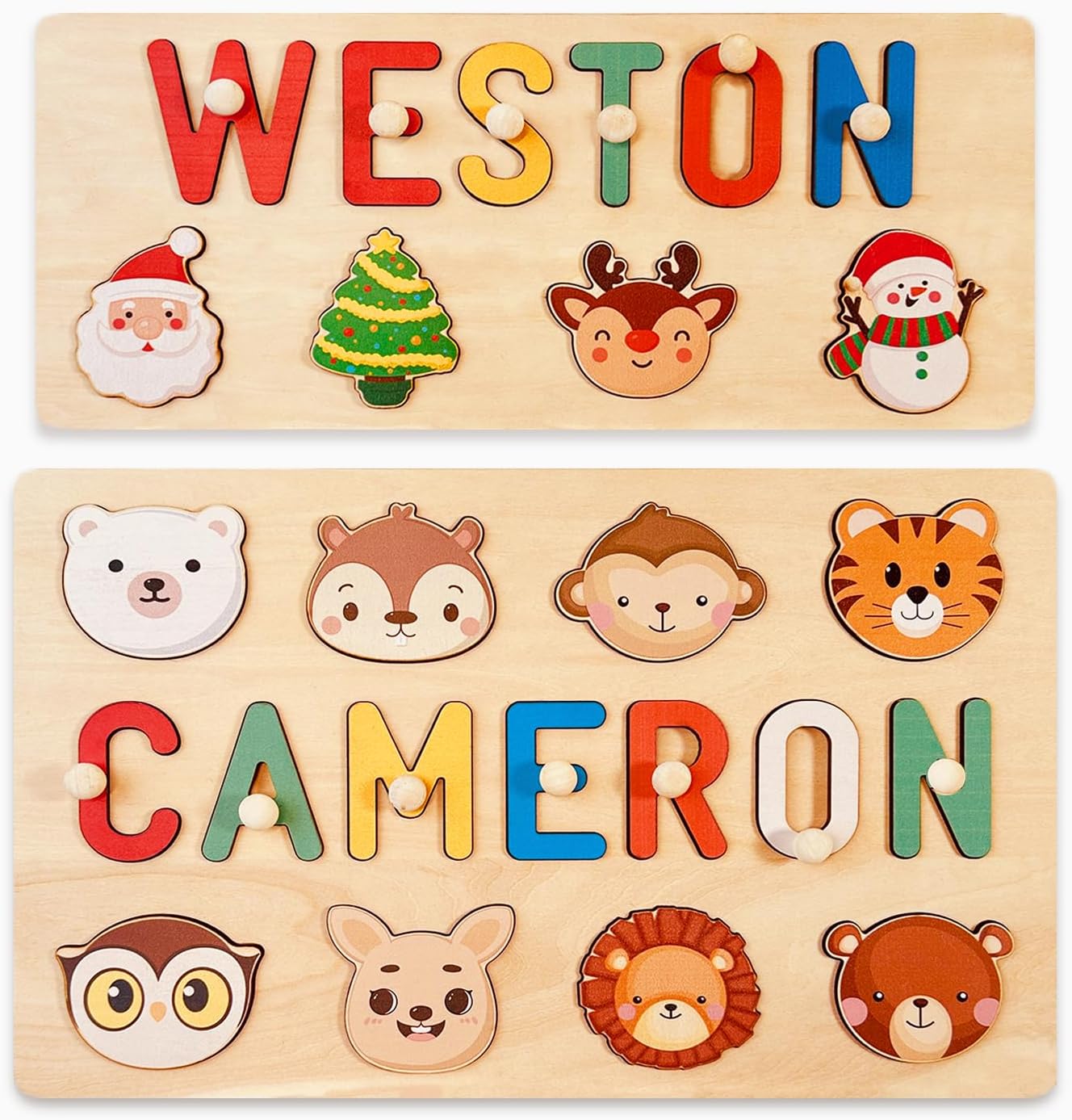 Personalized Name Puzzle for Toddlers 13, Wooden Custom