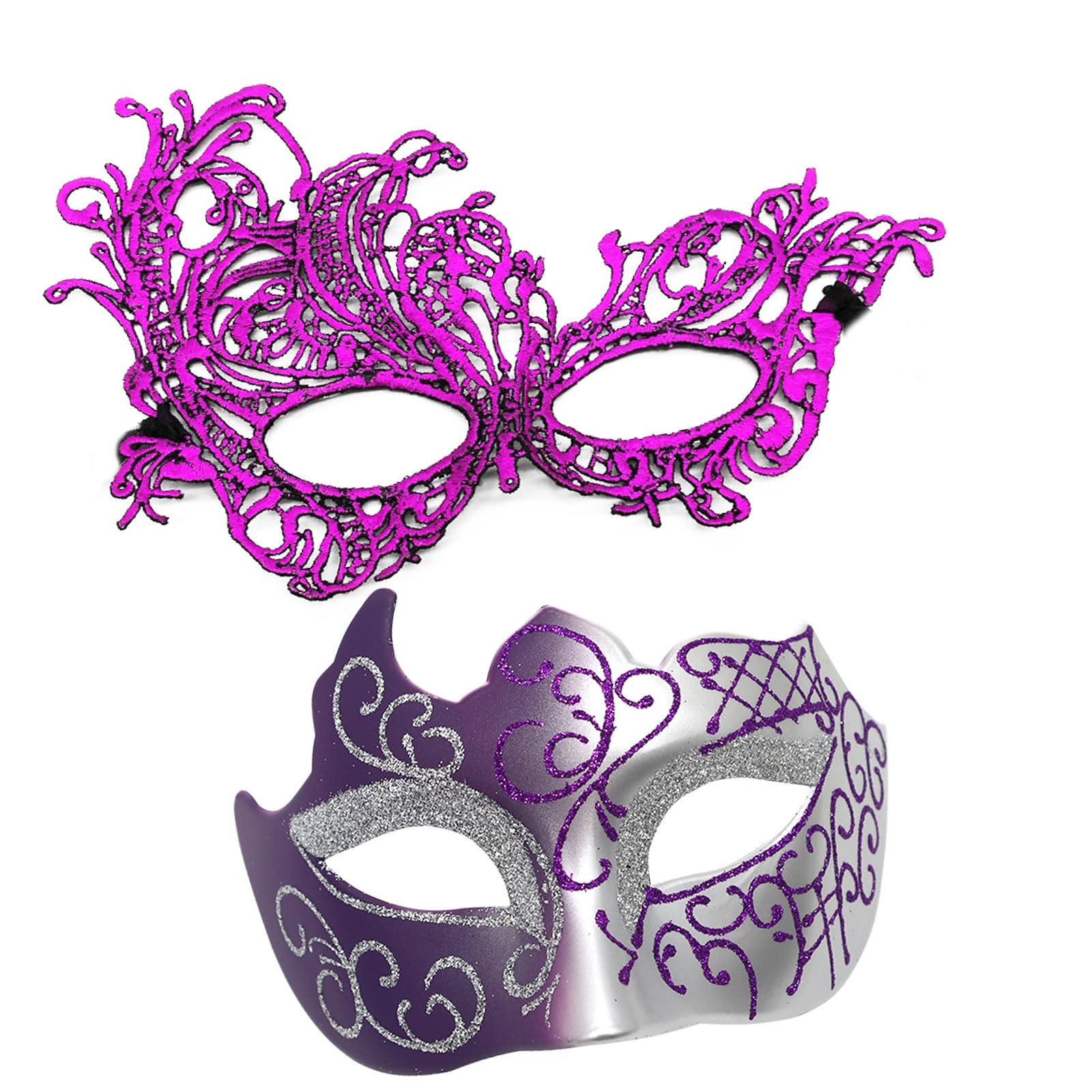 Buxuaaaa Women's Purple Couple Masquerade Men Venetians Costume For Christmas Festival New Year Party Venetians For Masquerade