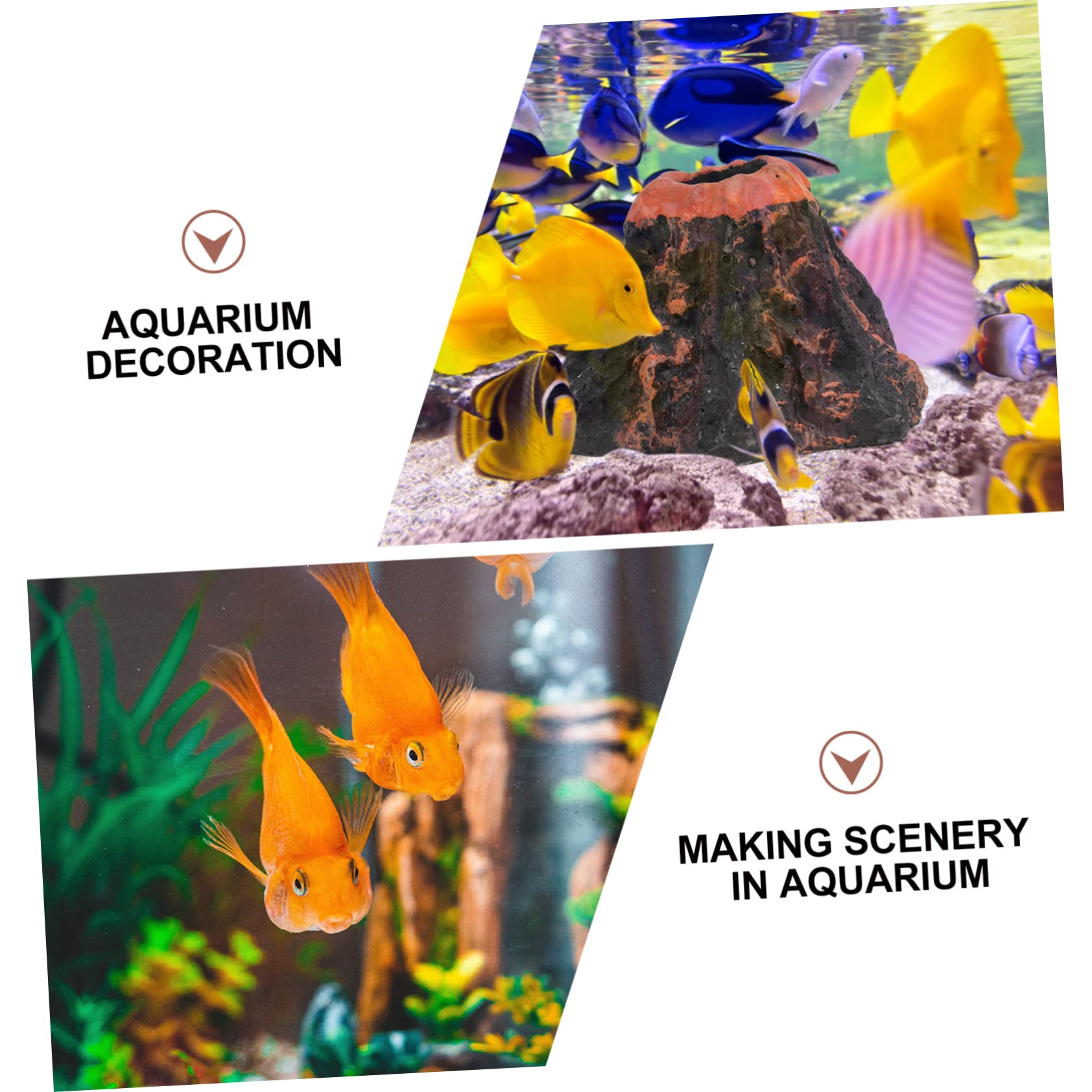 Sosoport 3sets Vulkanischen Aquarium Dekoration Realistische Harz Aquarium Ornament Unterwasser Landschaft Schmuck 2 Stücke * 3