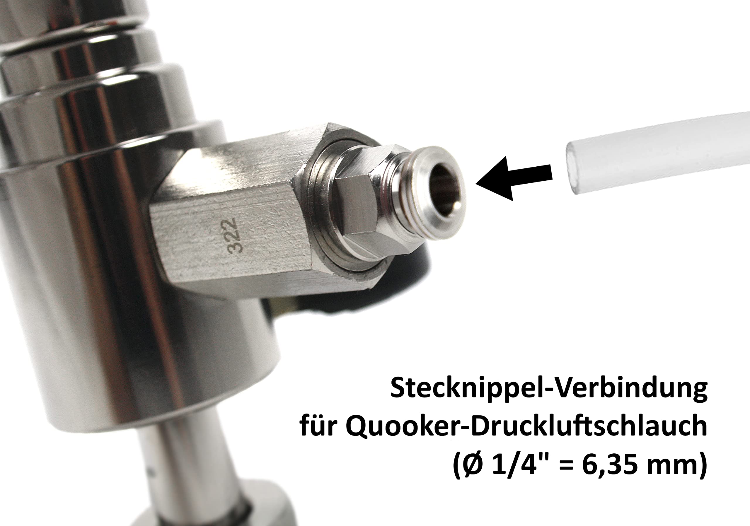 Premium CO2 Druckregler (Hiwi) Druckminderer für die Umrüstung QUOOKER CUBE auf CO2-Mehrwegflasche