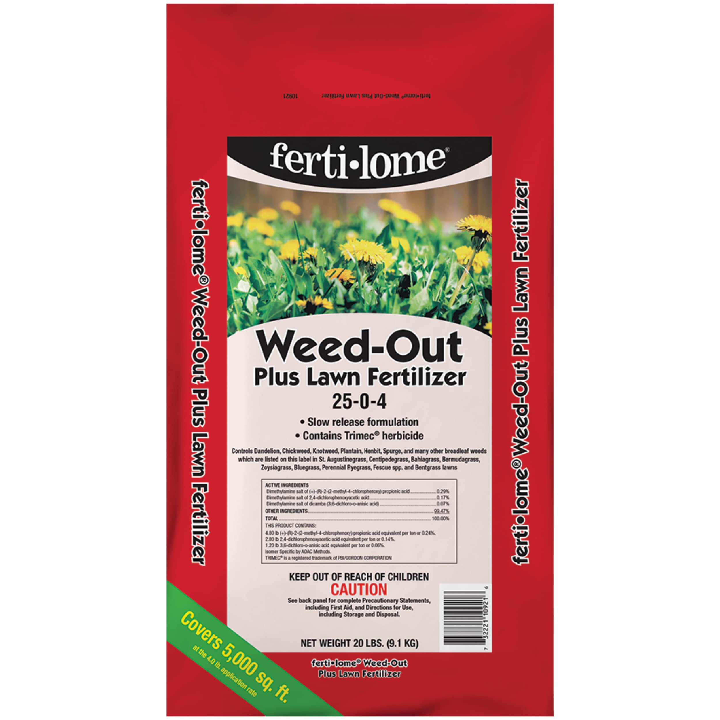 Fertilome (10921) Weed-Out Plus Lawn Fertilizer 25-0-4 (20 lbs.)