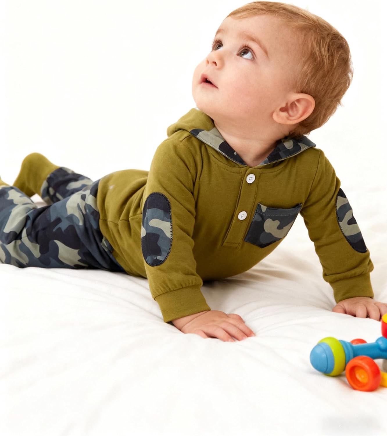 Baby Boy Clothes Long Sleeve Hoodie Romper and Plaid Pants Set Fall Winter Baby Boy Outfit 0–18 Months - Image 3